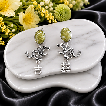 Серебряные серьги Драконы